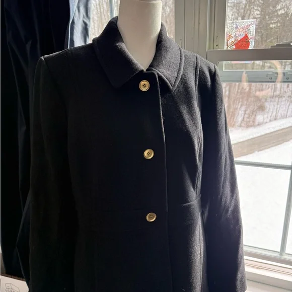 JCREW Factory LADY DAY  Black Women's Coat - Picture 2 of 9